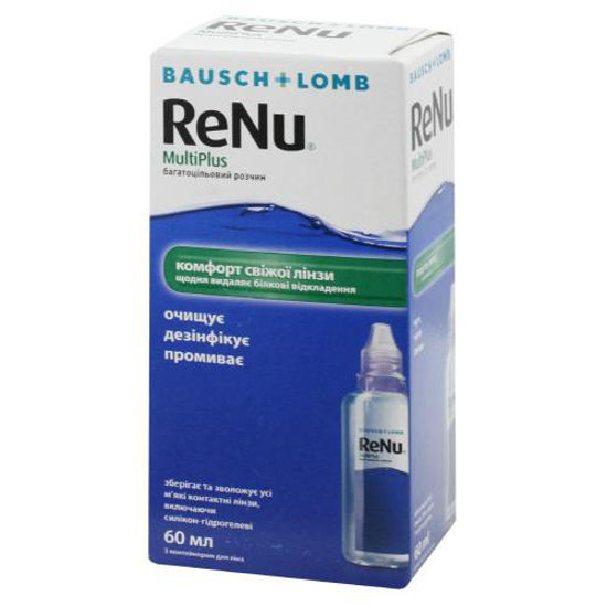 Реню Мультиплюс (Renu Multiplus) розчин по догляду за контактними лінзами 60мл